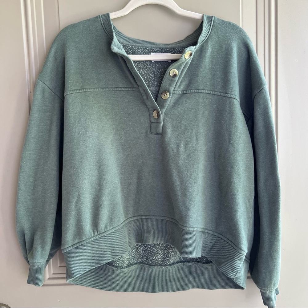 Lou & Grey Button Sweatshirt